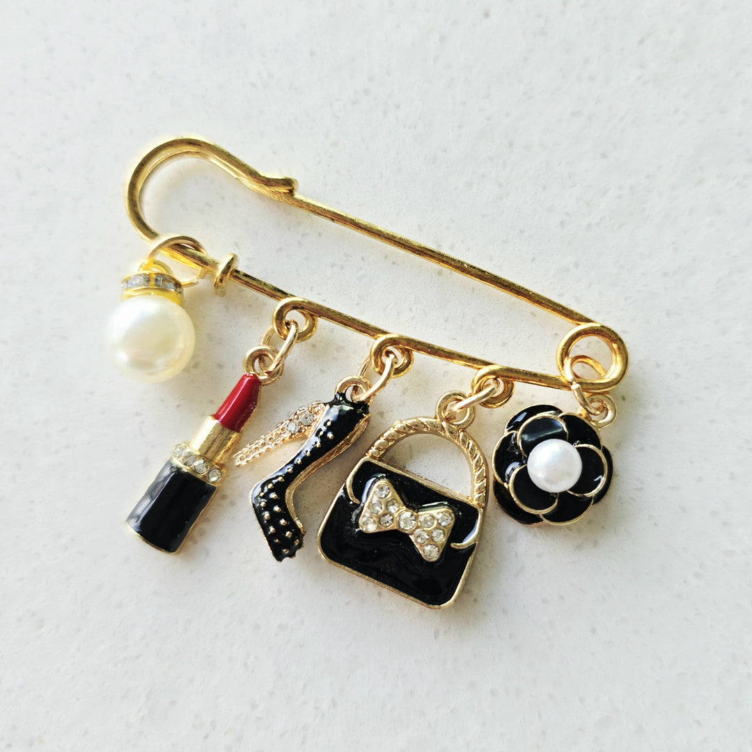Black Glam Pin Brooch