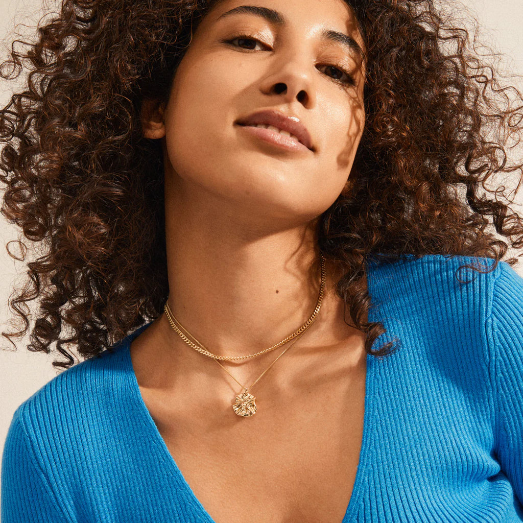 GOLD WILLPOWER CURB CHAIN AND COIN NECKLACE - RAPT ONLINE