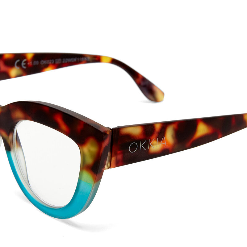Okkia Havana Blue Claudia Reader Glasses