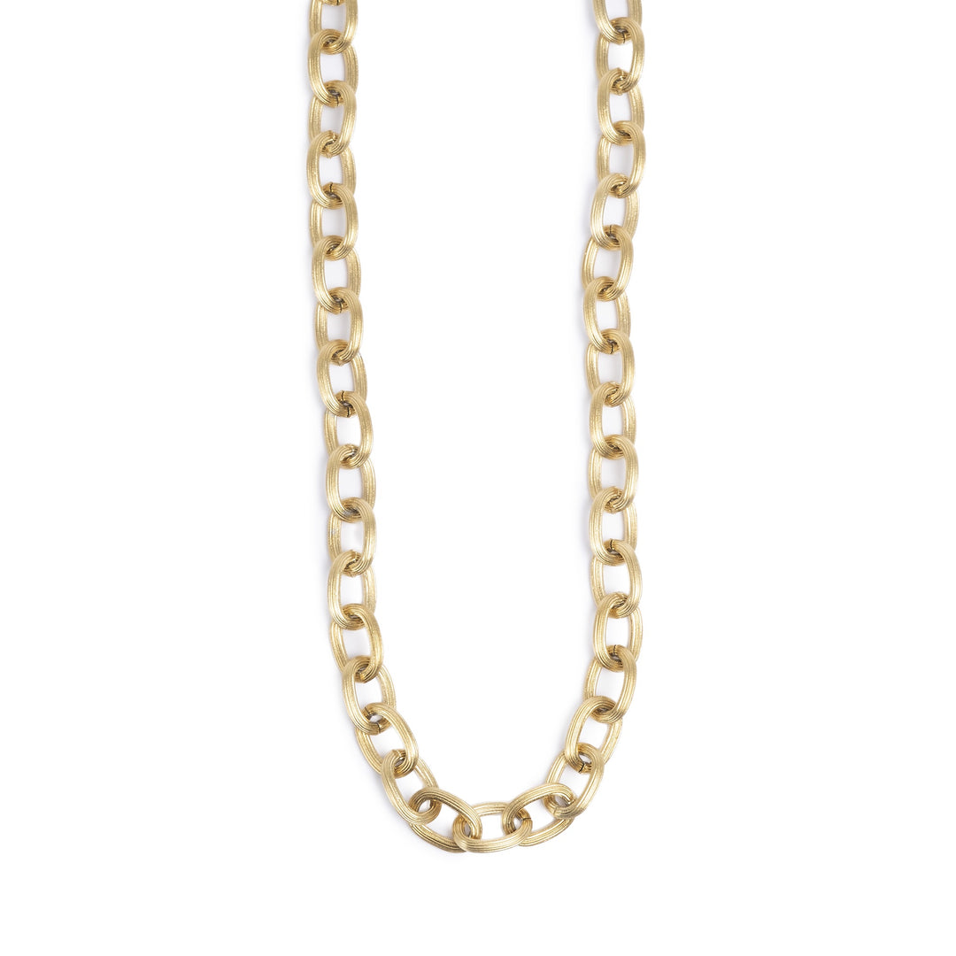 A&C Brushed Link Necklace Golds