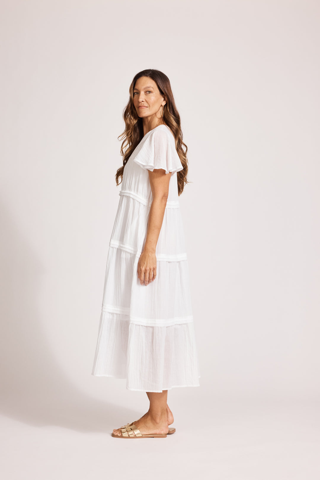 Eb & Ive Orsula Tiered Maxi Dress White