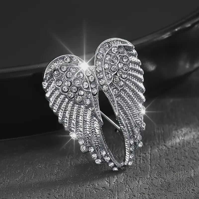 Silver Angel Wings Brooch
