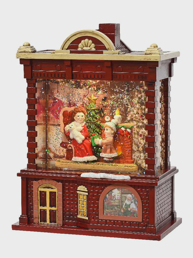 Red Santa Animated Glitter House
