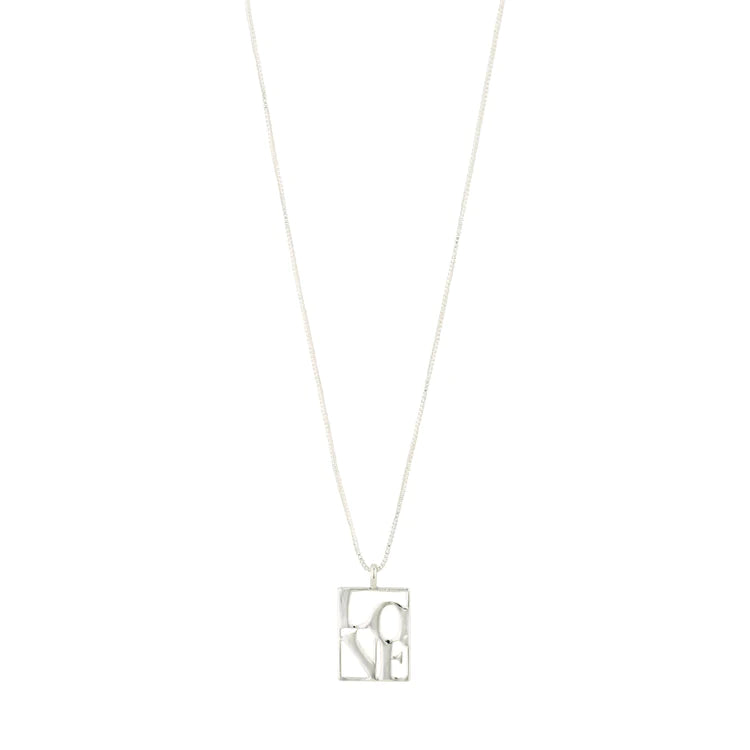 LOVE TAG NECKLACE SILVER - RAPT ONLINE