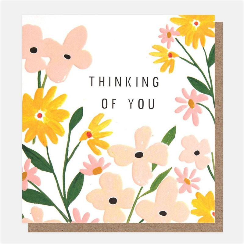 PEACH FLORAL THINKING OF YOU CARD