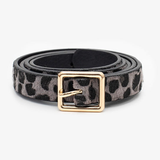 GREY LEOPARD BELT