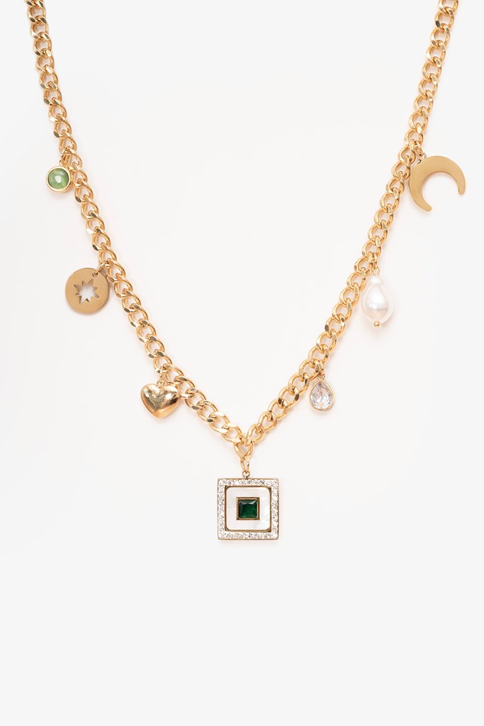 Heart & Pearl Charm Necklace