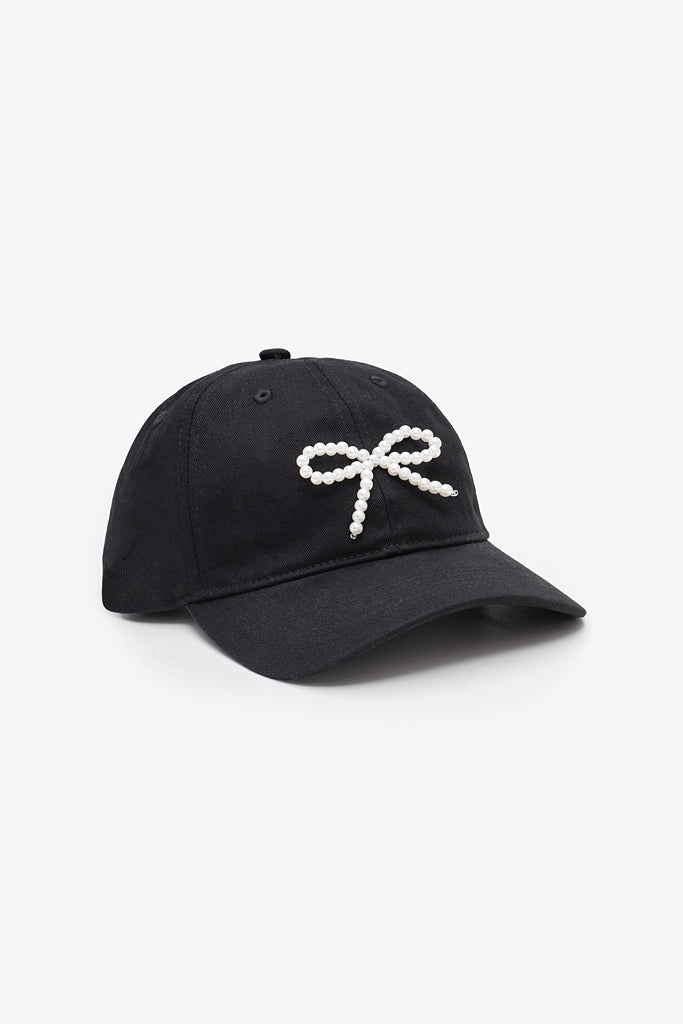 Pearl Bow Ladies Cap