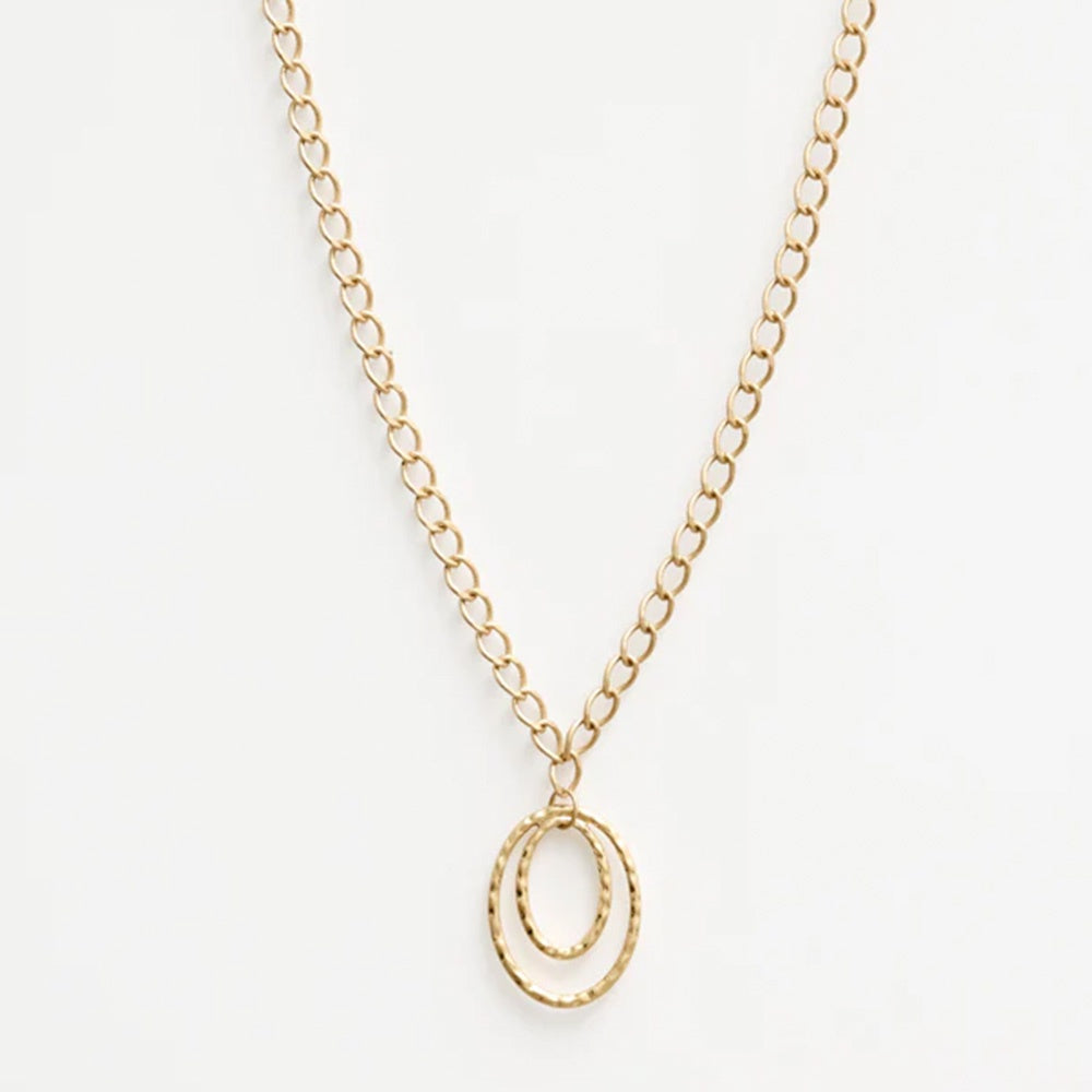 Stella + Gemma Double Oval Gold Necklace