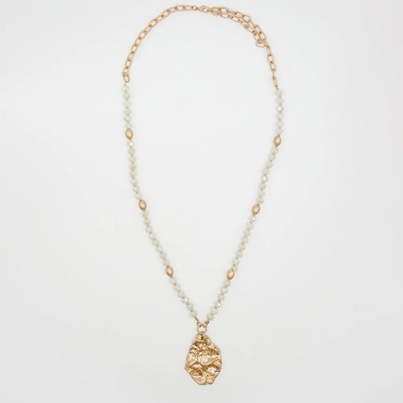 Stella + Gemma Beaten Gold & Beads Necklace
