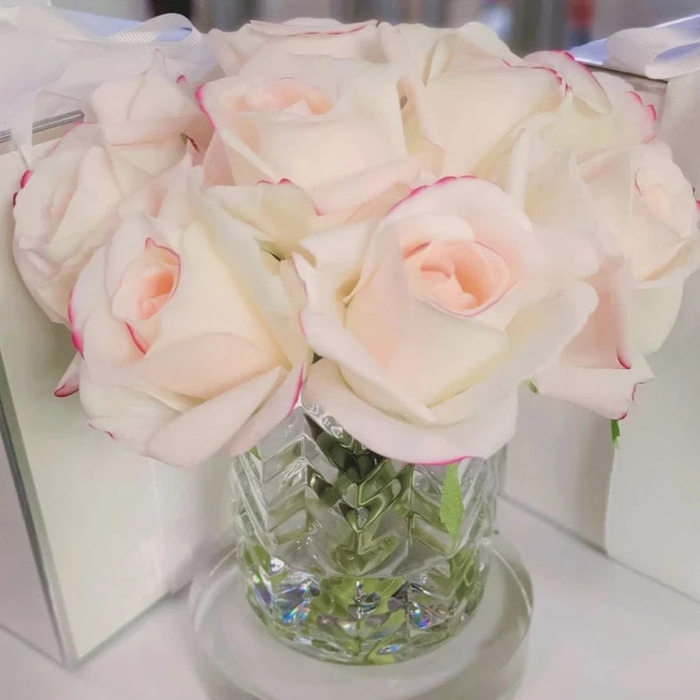 BLUSH PINK ROSE BUDS HERRINGBONE - RAPT ONLINE