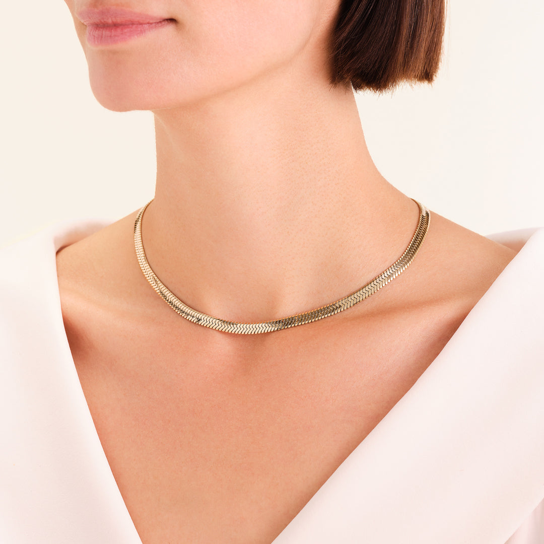 Large Snake Necklace Gold