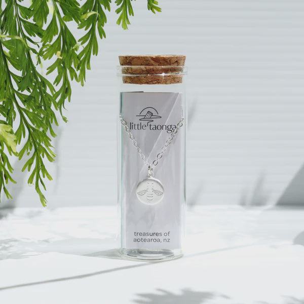 SILVER BUSY BEE NECKLACE