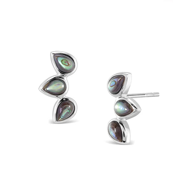 STERLING SILVER PETAL STUD EARRINGS
