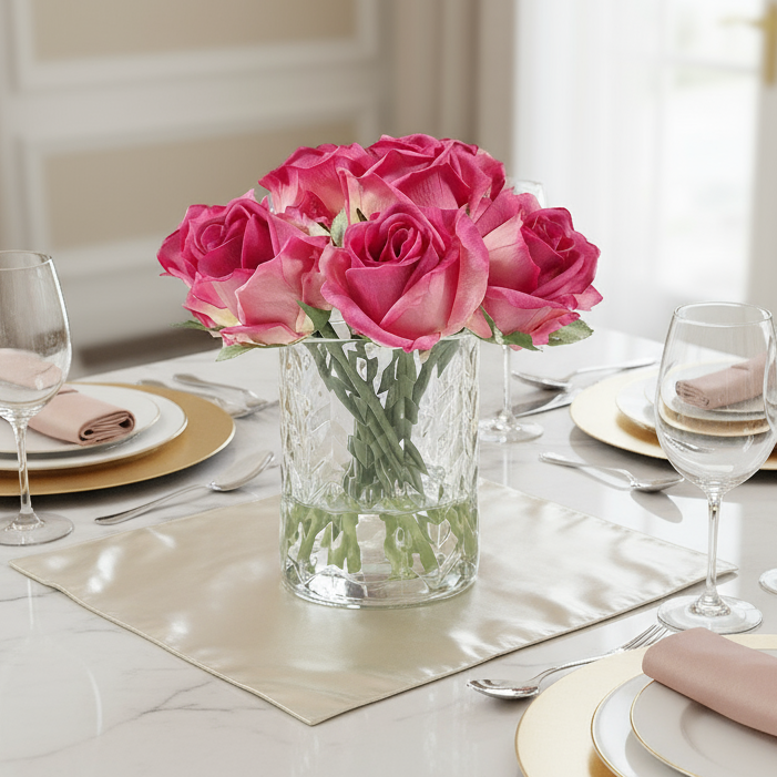 MAGENTA cote noire ROSE BUDS diffuser vHERRINGBONE glass vase - RAPT ONLINE