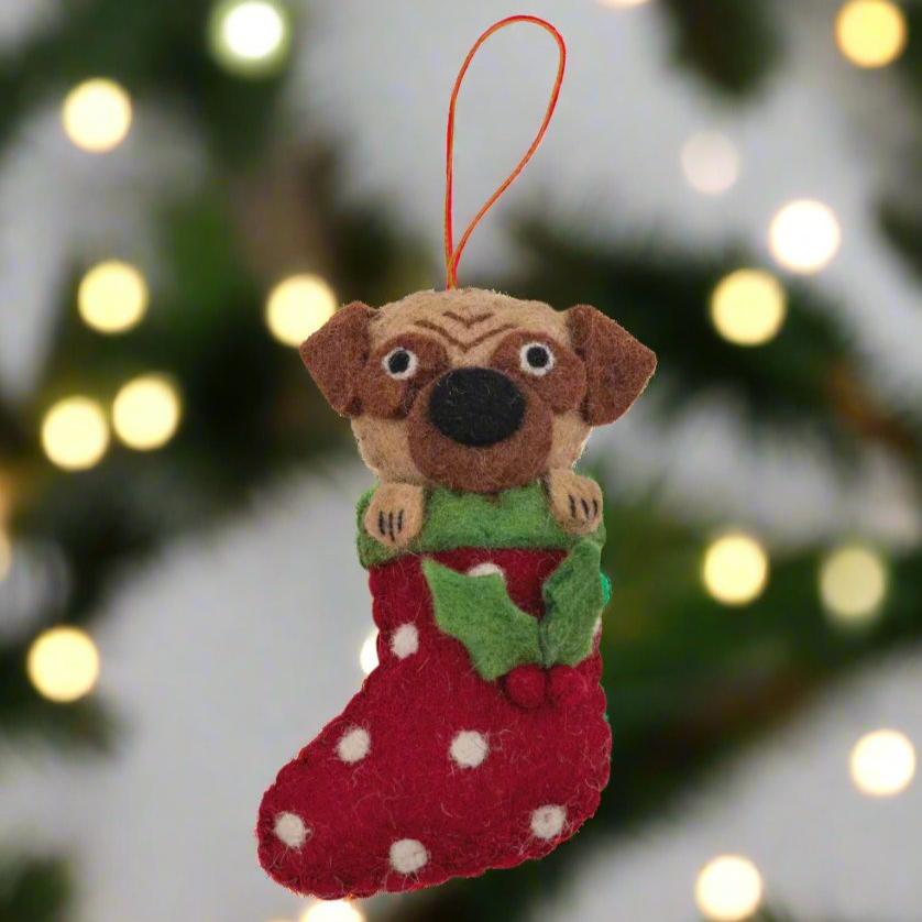 Pashom Pug in Stocking Decoration