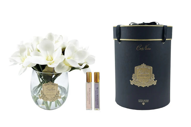 Cote Noire White Magnolia Gold Badge Clear