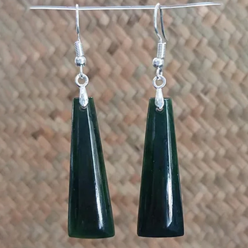 45mm Adze Greenstone Earrings