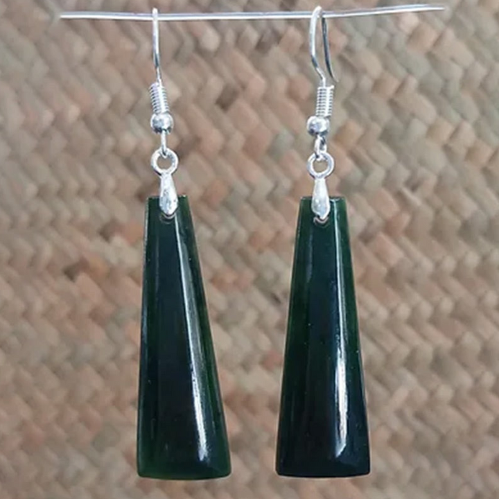 45mm Adze Greenstone Earrings