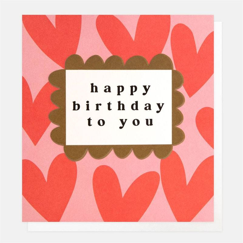 BIRTHDAY HEARTS ON PINK CARD