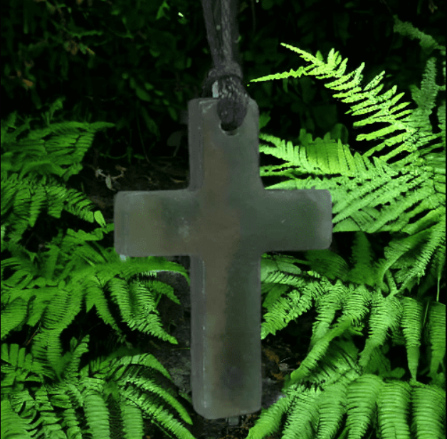 30mm Greenstone Cross Necklace