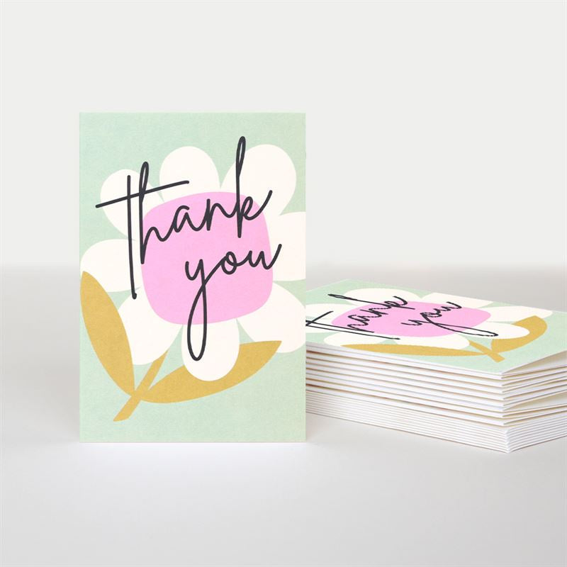 THANK YOU PINK FLOWER MINI CARD