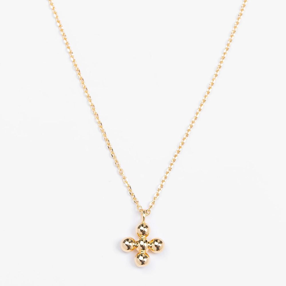 Stella + Gemma Gold Ball Cross Necklace