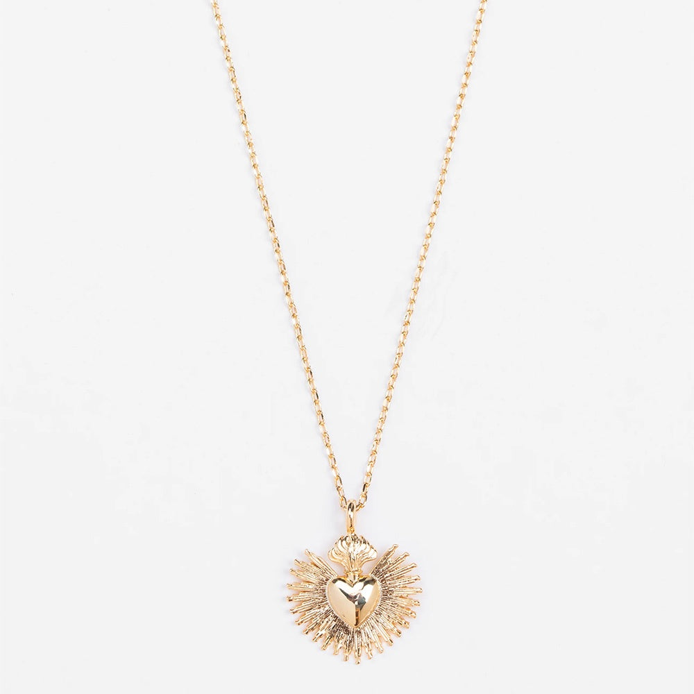 Stella + Gemma Gold Heart Sunshine Necklace