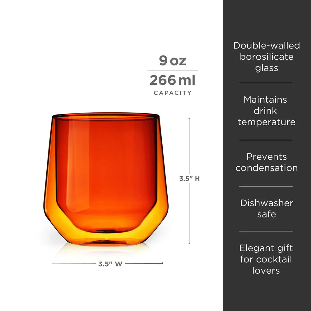 AMBER DOUBLE WALLED AURORA GLASSES - RAPT ONLINE