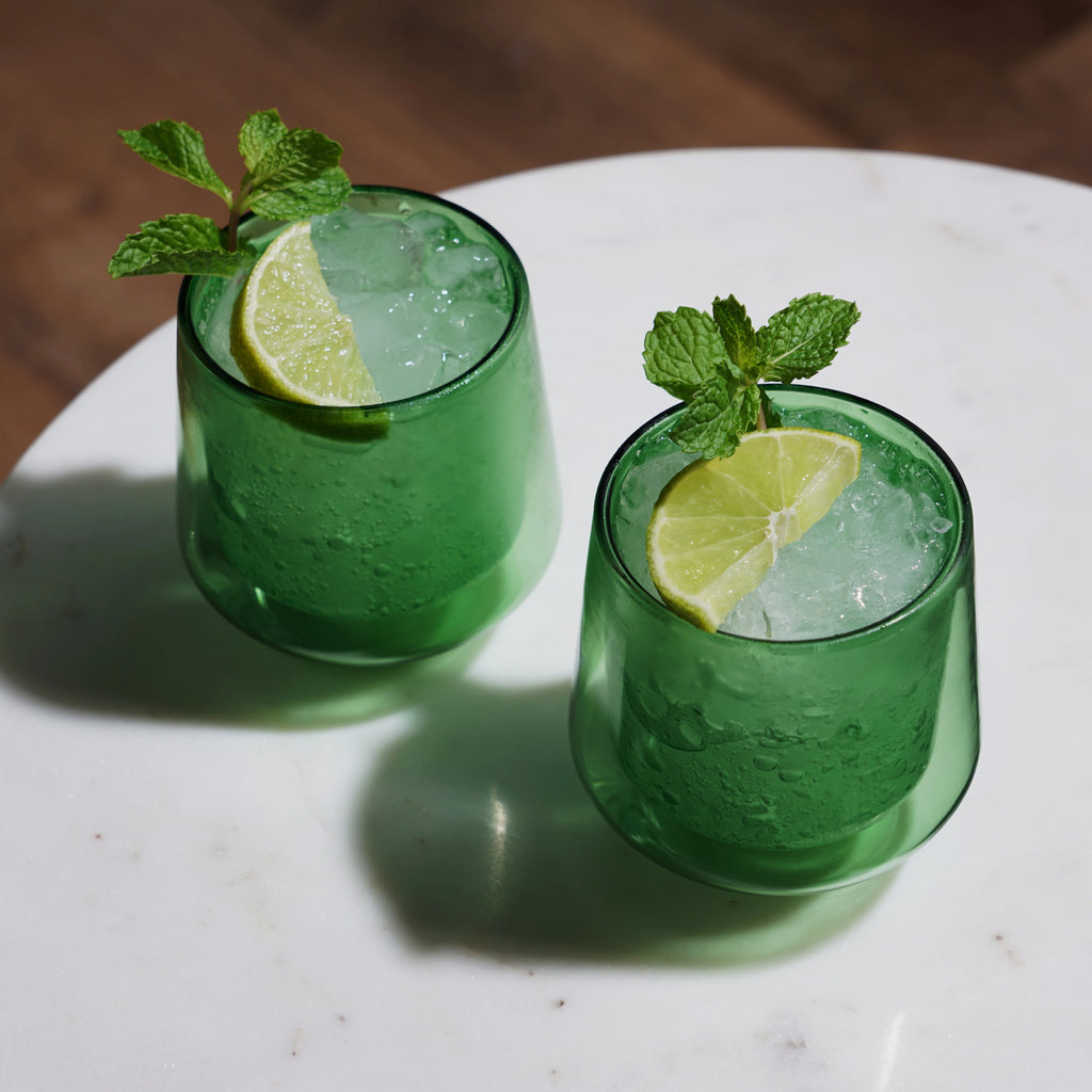 GREEN DOUBLE WALLED AURORA GLASSES - RAPT ONLINE