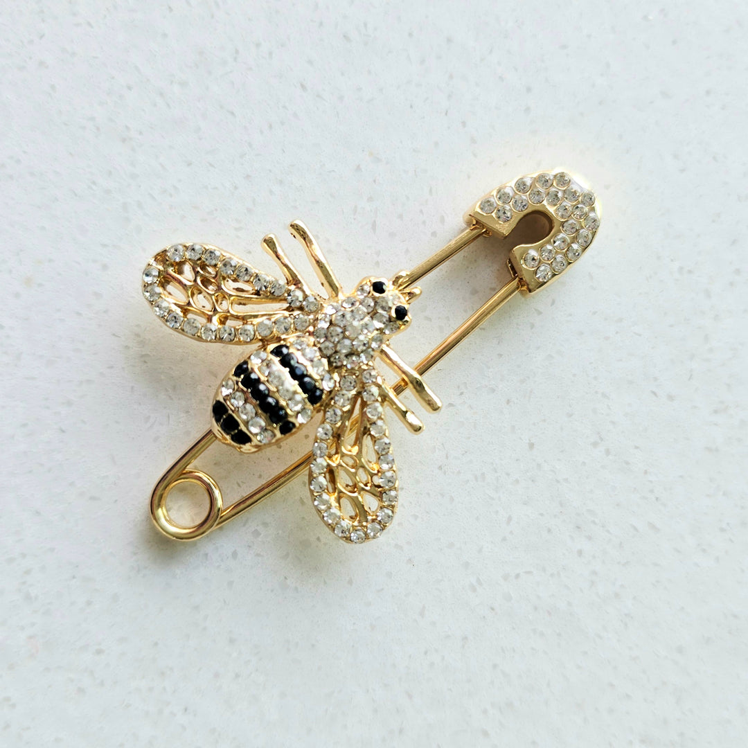 Golden Bee Pin Brooch