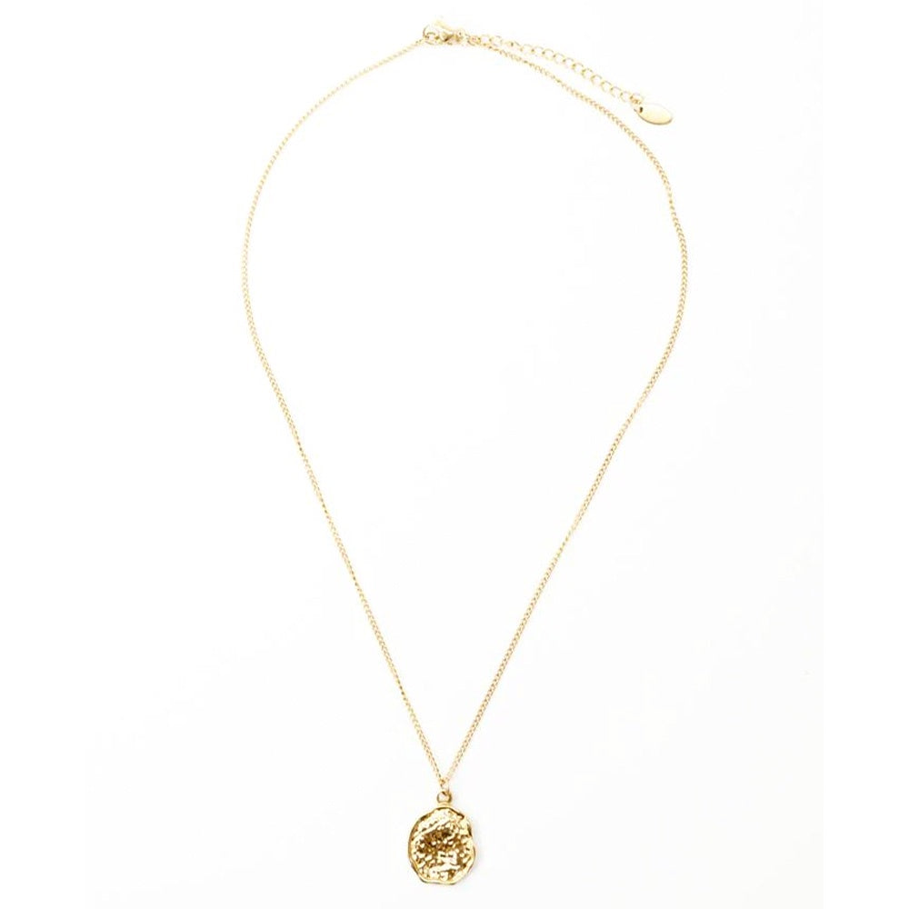 Stella + Gemma Gold Textured Disc Pendant