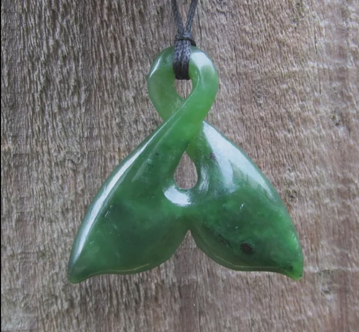 40mm Whale Tail Greenstone Necklace
