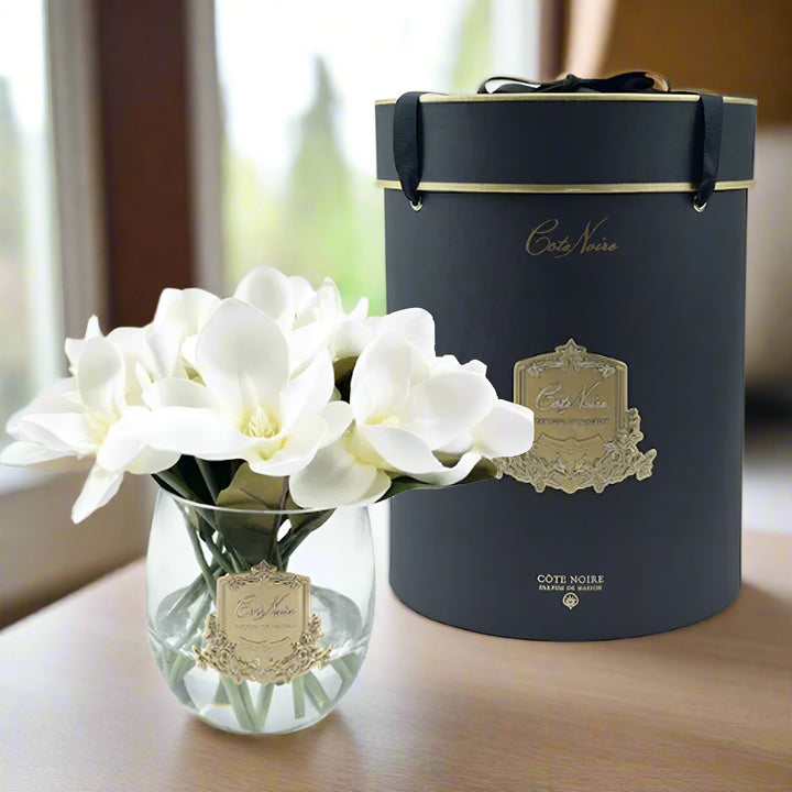 Cote Noire White Magnolia Gold Badge Clear