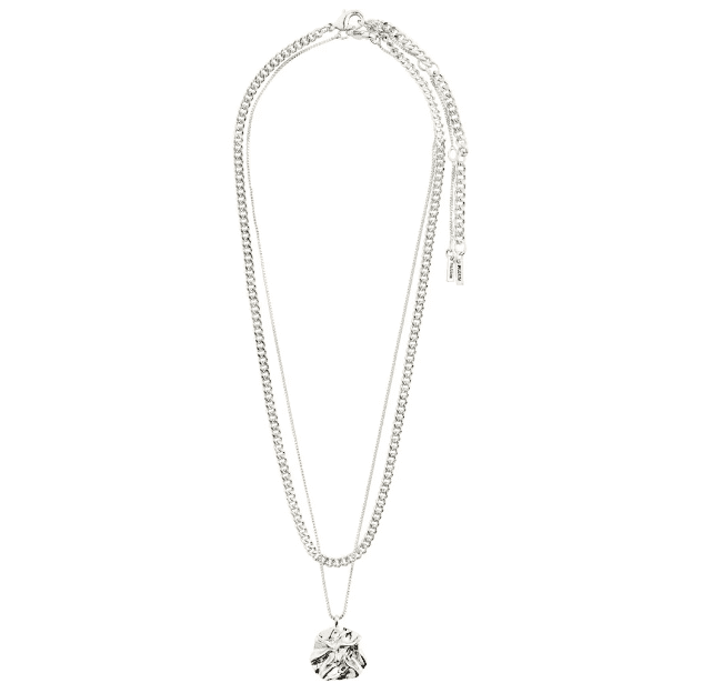 SILVER WILLPOWER CURB CHAIN AND COIN NECKLACE - RAPT ONLINE