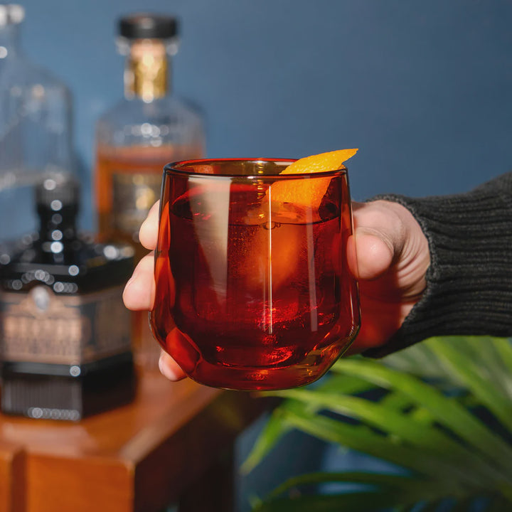 AMBER DOUBLE WALLED AURORA GLASSES - RAPT ONLINE