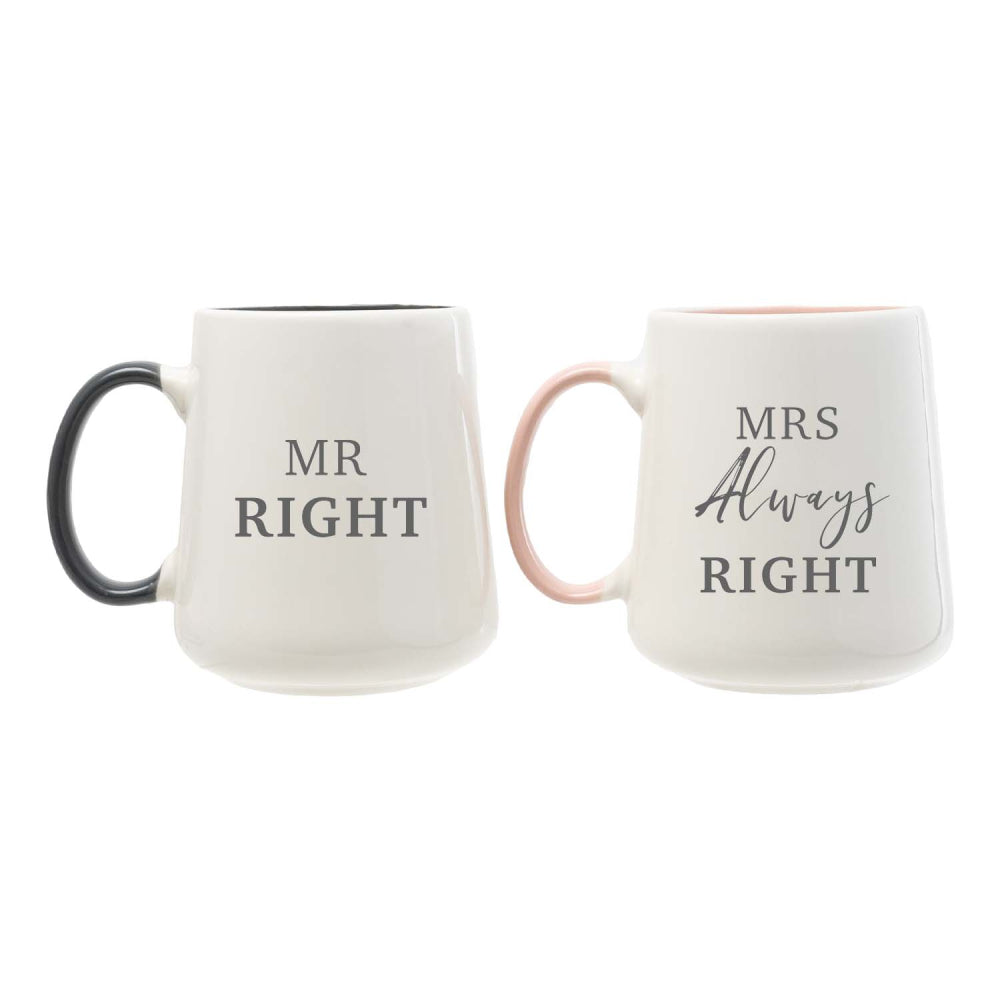 MR RIGHT & MRS ALWAYS RIGHT MUG SET - RAPT ONLINE