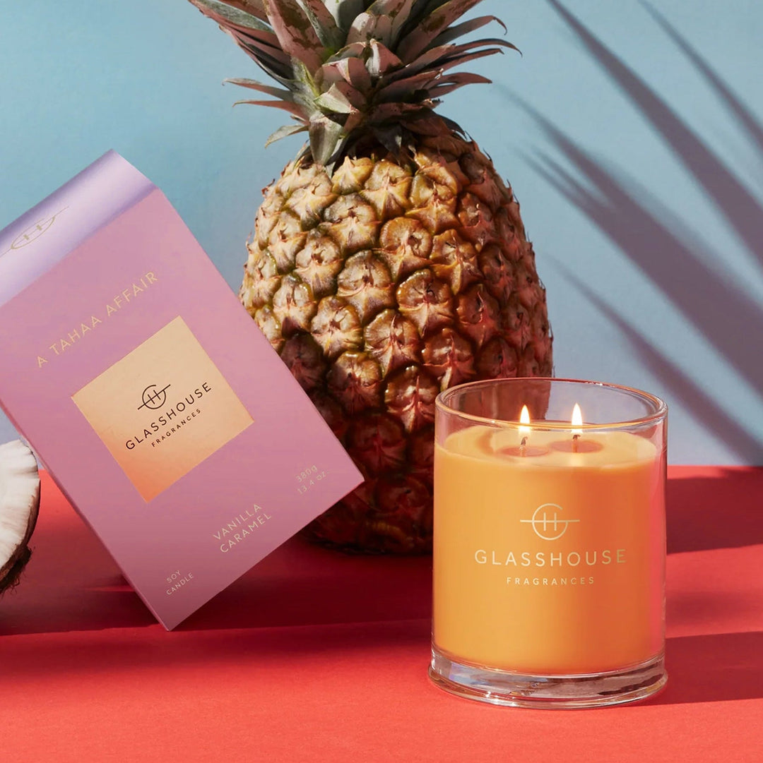 Glasshouse candles NZ: A Tahaa Affair 380g soy candle