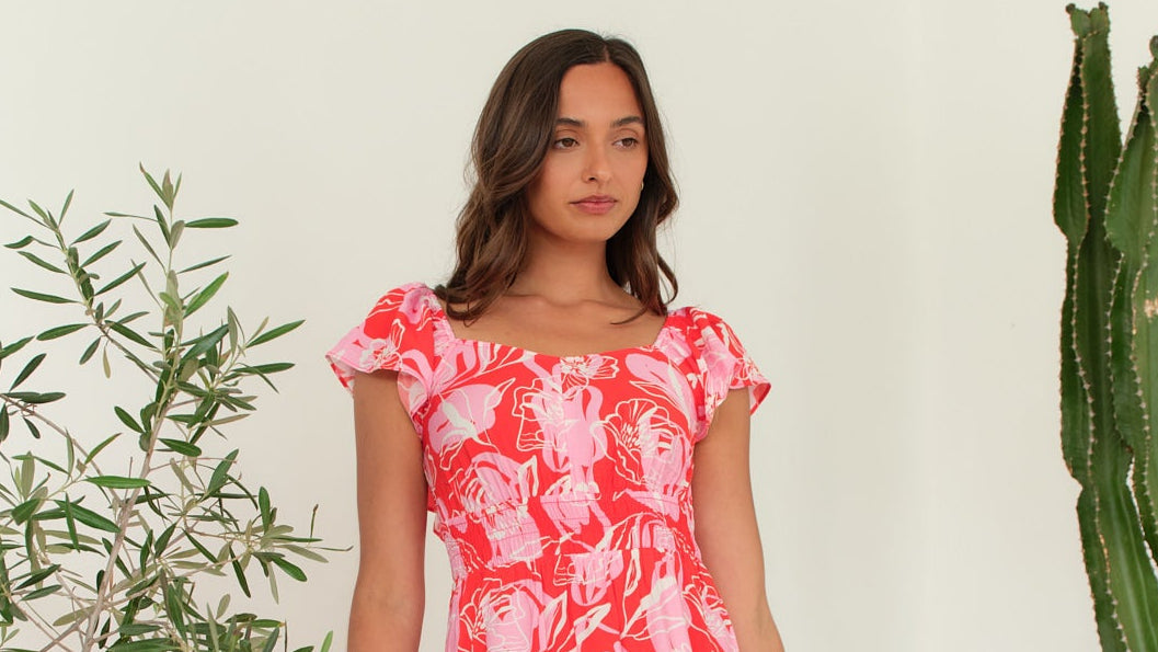 Betty Basics Sadie midi dress in Red Eve print