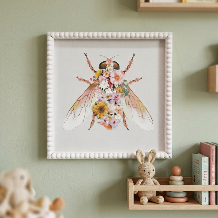 Framed Print Floral Bee 30cm wall art - RAPT ONLINE