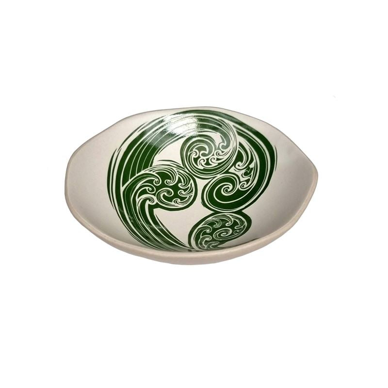 Jo Luping Ponga Green &amp; White 7cm Porcelain Bowl