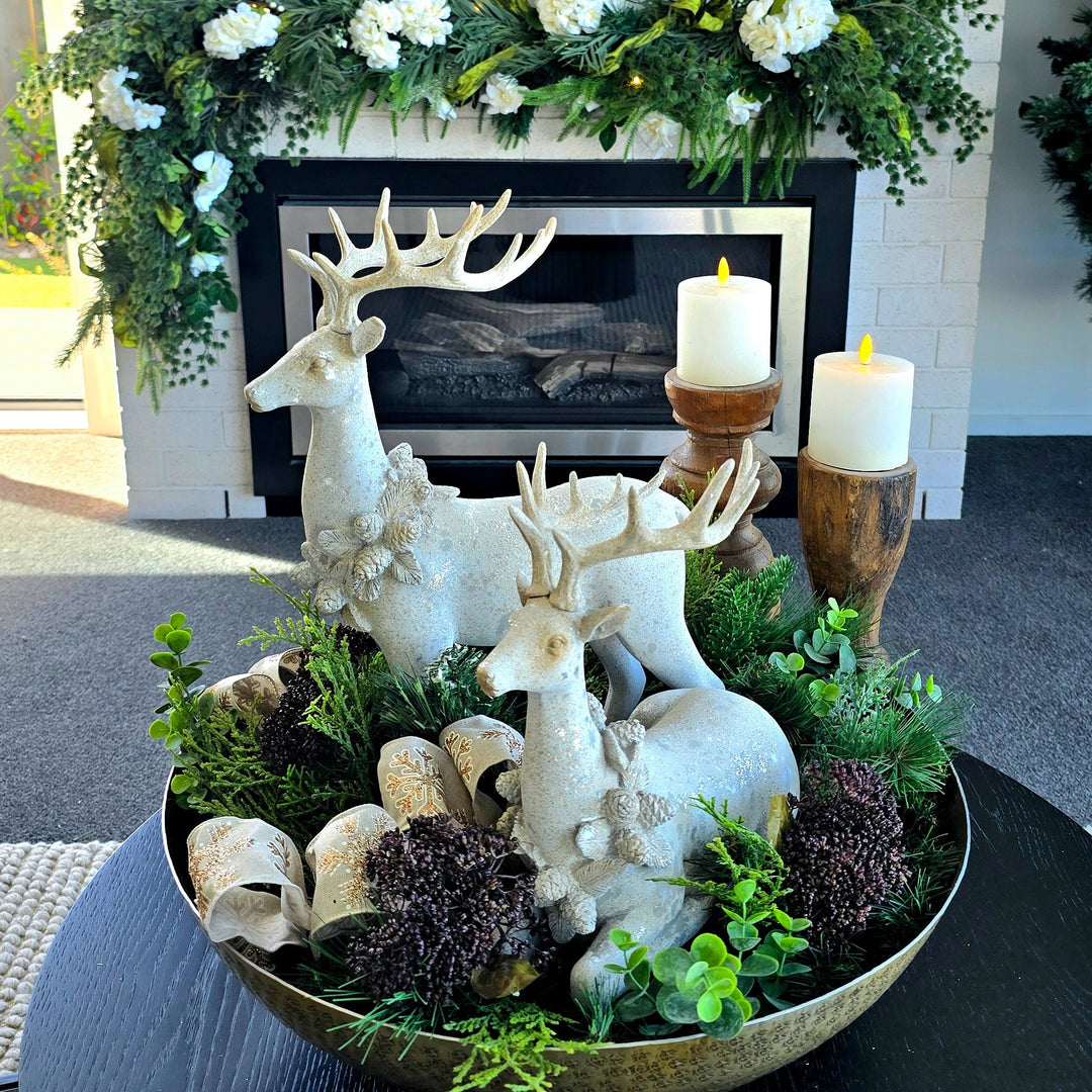 French Country Aurora Standing and Lying Stag ornaments - RAPT ONLINE