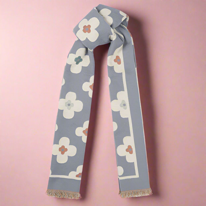BLUE DOUBLE SIDED SCARF