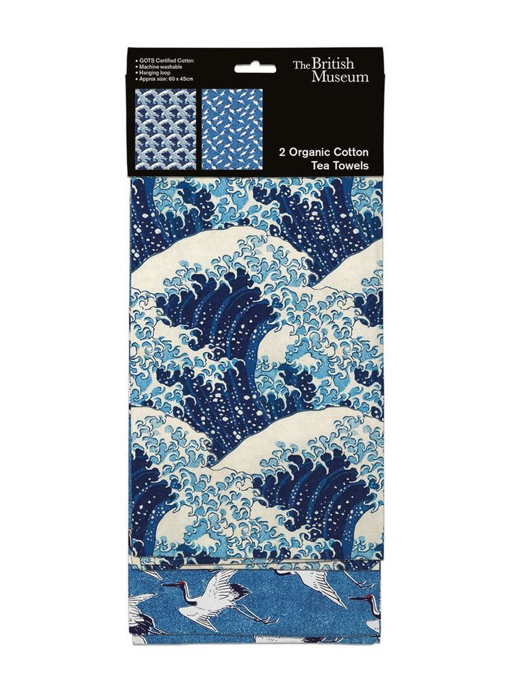 GREAT WAVE CRANE TEATOWEL SET