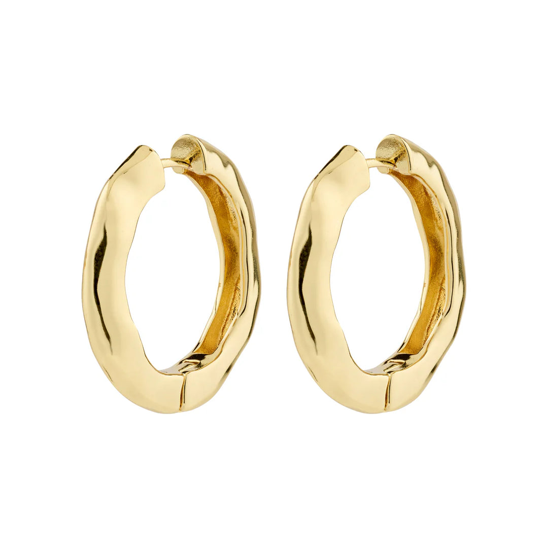 BELIEVE GOLD HOOP EARRINGS