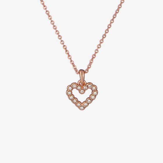 Ted Baker Amore Halo Heart Pendant Rose Gold