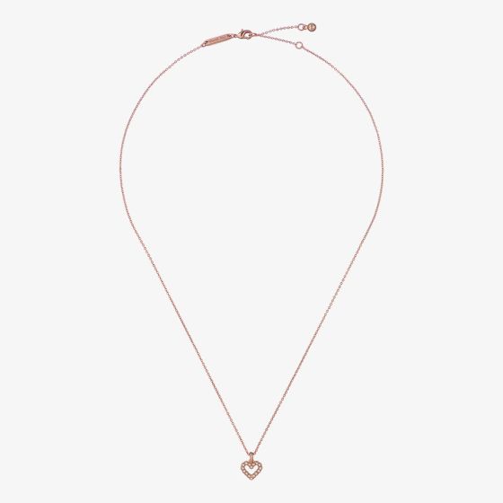 Ted Baker Amore Halo Heart Pendant Rose Gold