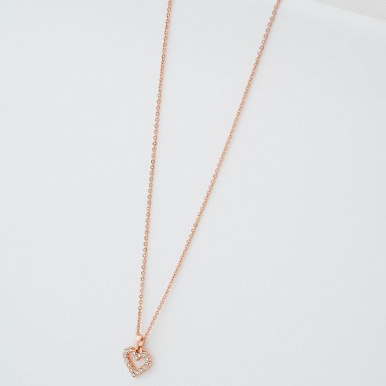 Ted Baker Amore Halo Heart Pendant Rose Gold