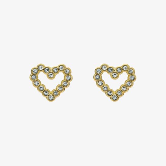 Amorina Halo Heart Stud God Earrings