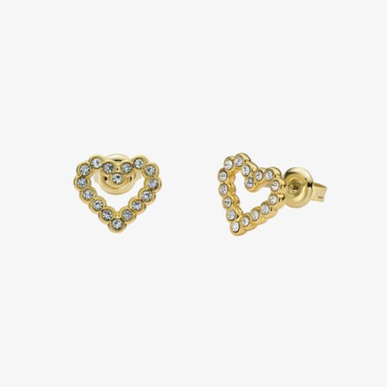 Amorina Halo Heart Stud God Earrings